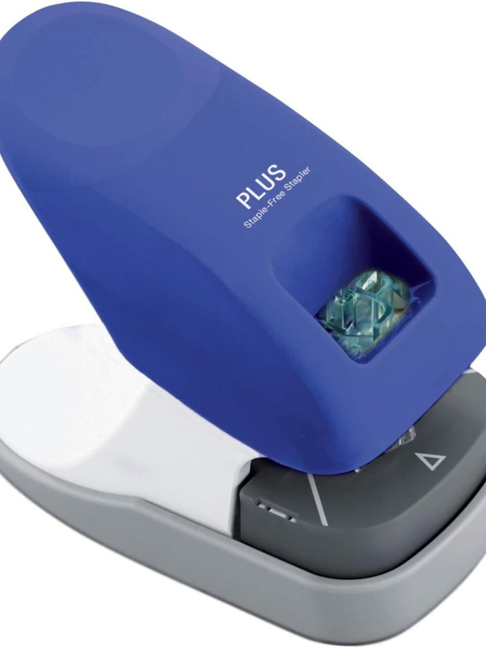 Paper Clinch Desktop Staple-Free Stapler, Blue